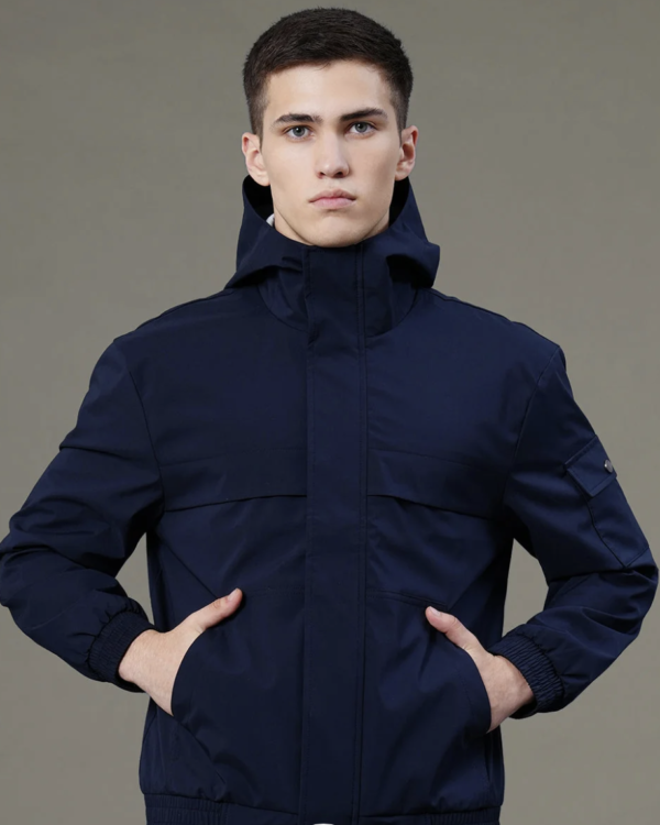 Solid Hooded Jacket for Men